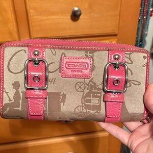 Coach Tan and Pink Women's Wallet